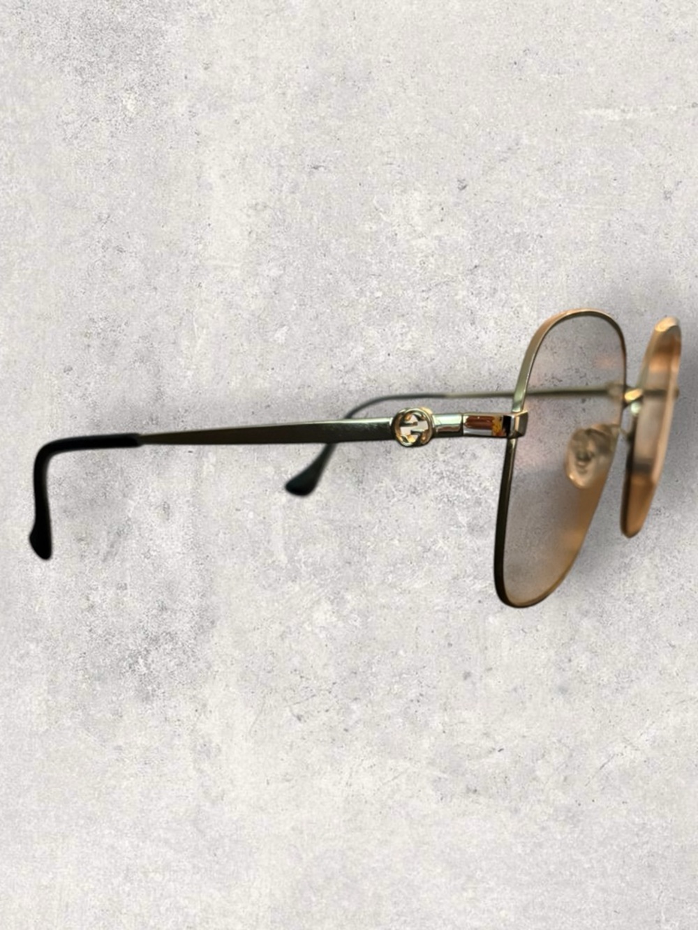 Gucci Gold Metal Oversized Square Women's Sunglasses - Gold - Picture 3 of 5